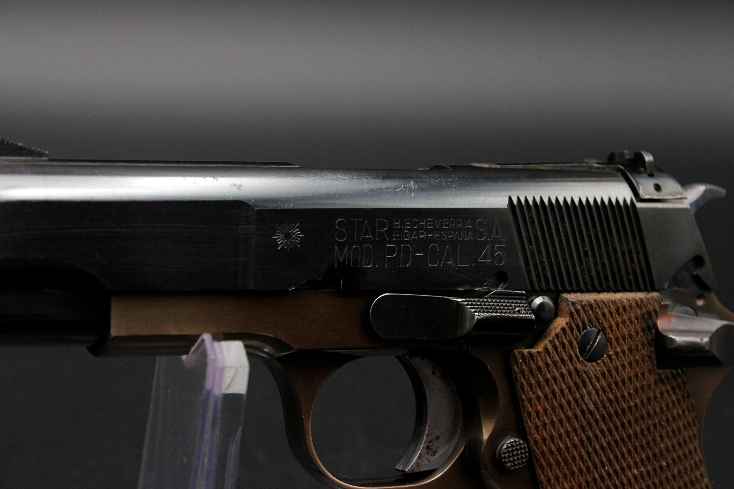 1975 Star PD .45 ACP Compact Pistol 3.75" Blued Bronze Two Tone Wood Grips-img-14