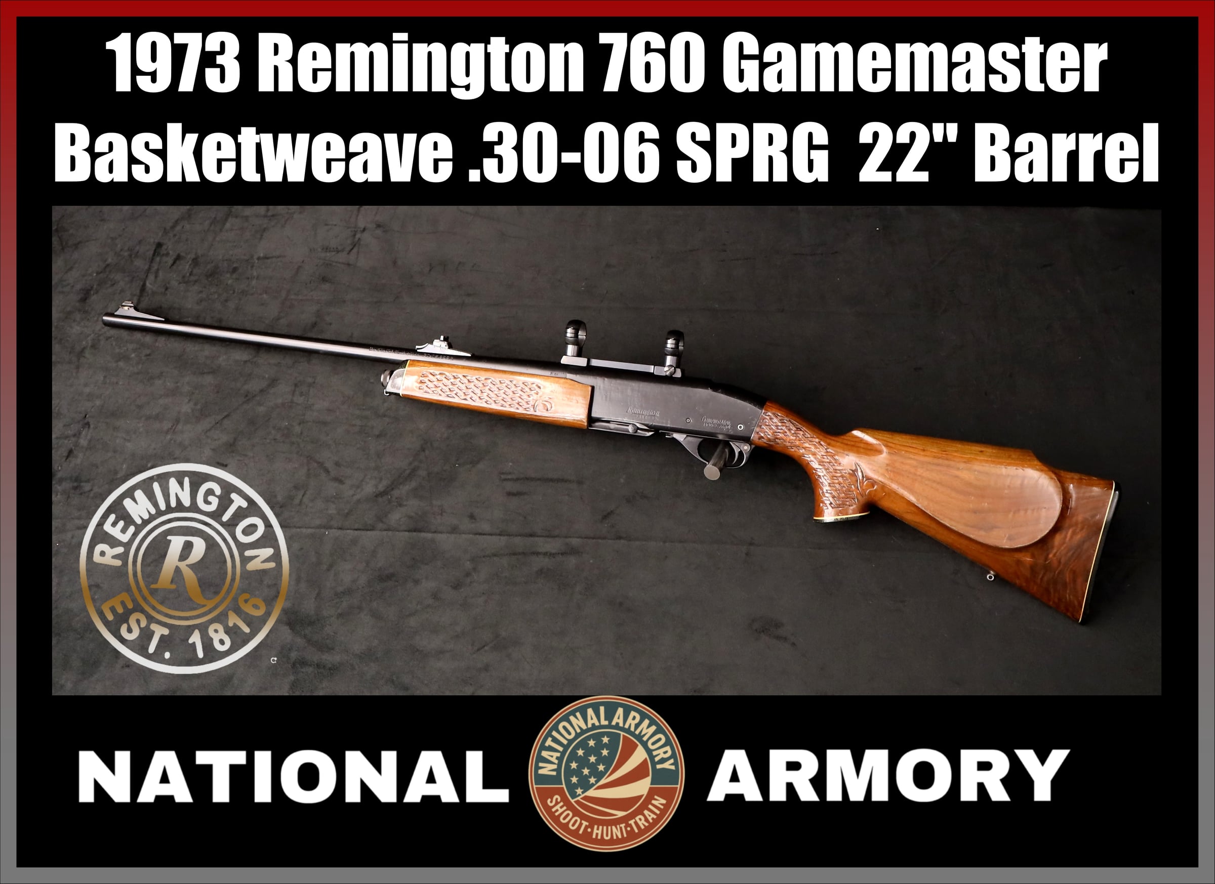 1973 Remington 760 BDL Gamemaster Basketweave .30-06 SPRG 22" Pump Action-img-0