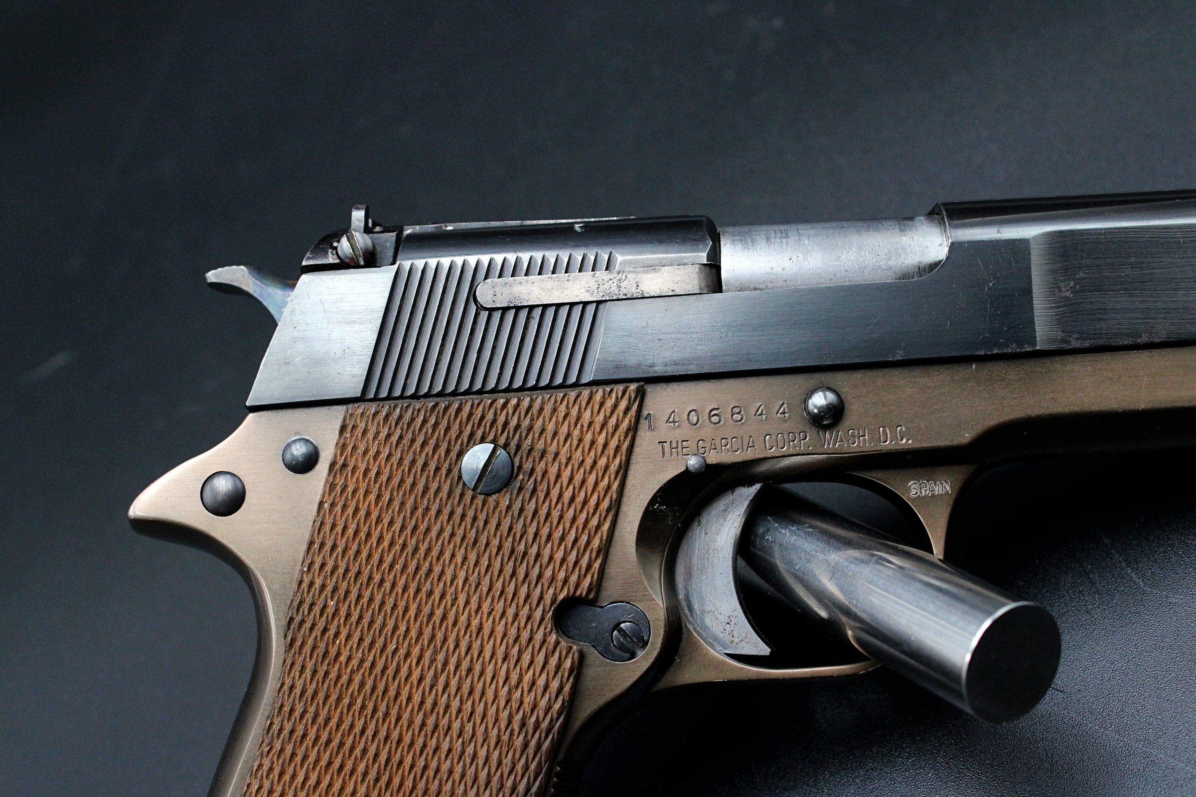 1975 Star PD .45 ACP Compact Pistol 3.75" Blued Bronze Two Tone Wood Grips-img-7