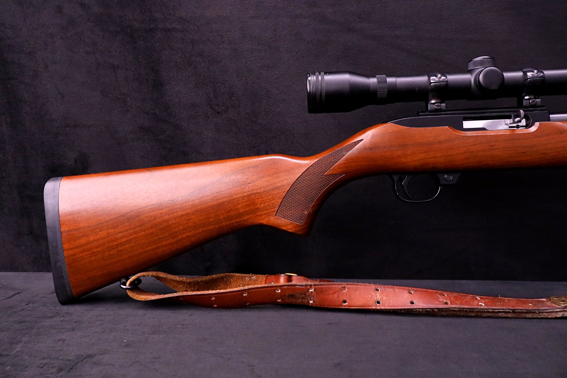 1996 Ruger 10/22 Carbine .22 LR 18.5" Wood Simmons 4X Scope Leather Sling-img-4