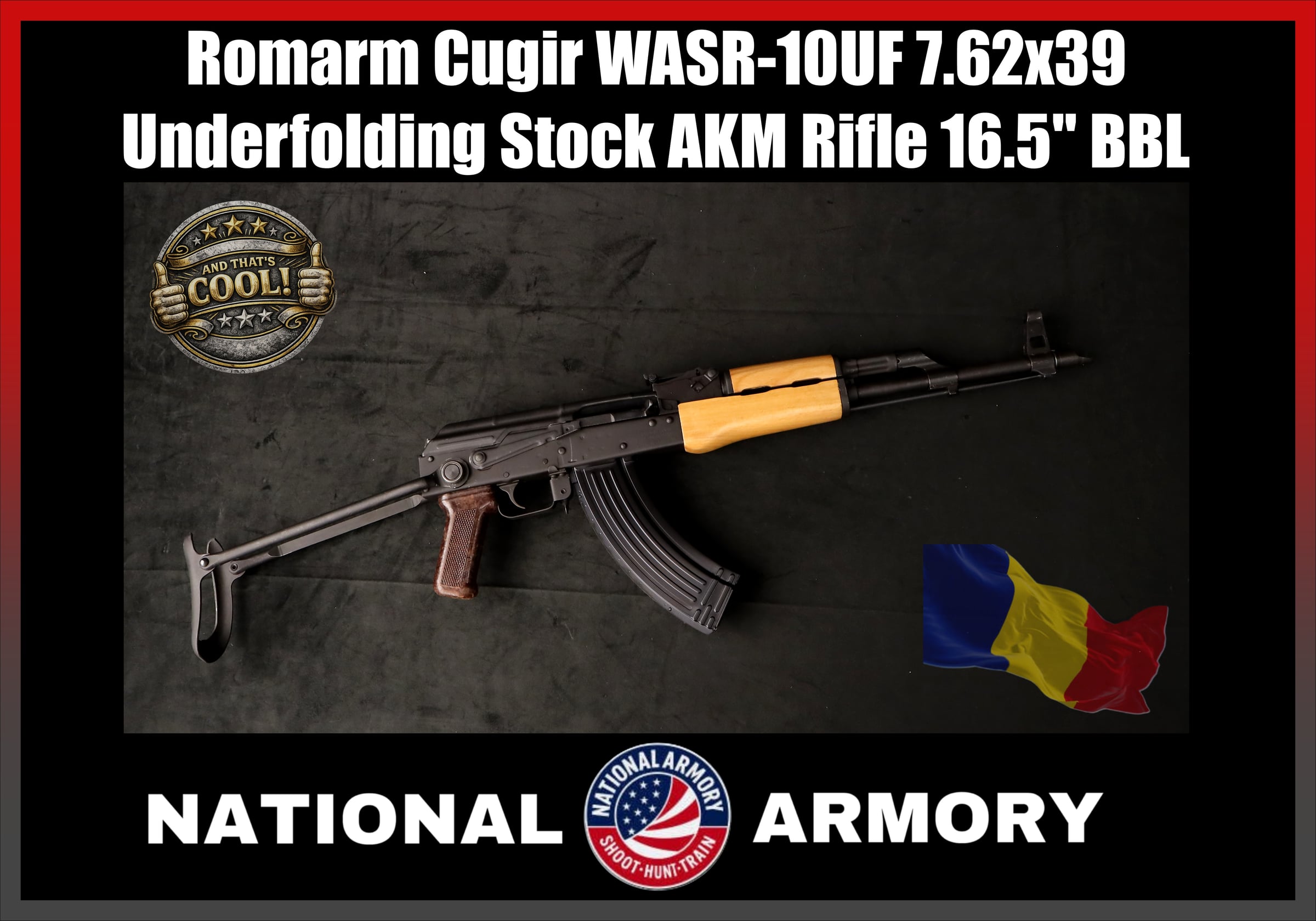 Cugir Arms WASR-10UF 7.62x39 Underfolder AK Rifle 16.5" 30 Rd-img-0